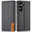 N.BEKUS P3 For Samsung Galaxy S25 FE Case RFID Blocking Wallet Stand PU Leather Flip Phone Cover - Black - 1