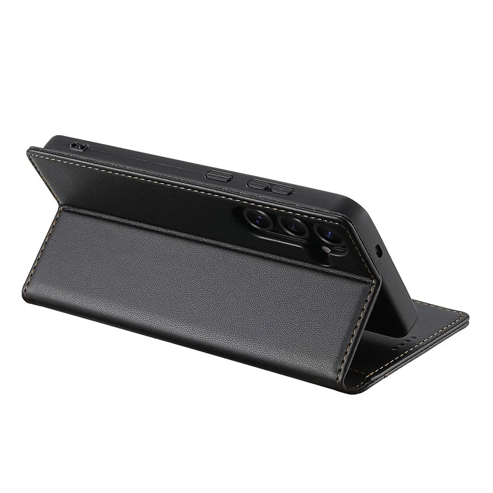 N.BEKUS P3 For Samsung Galaxy A16 5G  /  4G Case RFID Blocking Wallet Stand PU Leather Flip Phone Cover - Black - 3