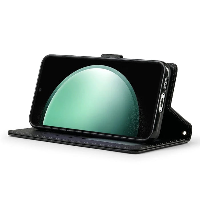 LC.IMEEKE L2 Series for Samsung Galaxy S25 FE Case PU Leather Wallet Detachable Magnetic Phone Cover - Black - 4