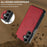 LC.IMEEKE For Samsung Galaxy S25 FE Magnetic Case Leather + TPU Back Cover - Red - 2
