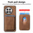 For OnePlus 13R 5G Magnetic Case Leather Back Cover with Detachable Card Holder - Brown - 5