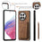 For OnePlus 13R 5G Magnetic Case Leather Back Cover with Detachable Card Holder - Brown - 7