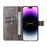 For iPhone 15 Pro Max Phone Case with Stand Cat Tree Pattern Leather Wallet Mobile Cover - Grey - 2