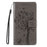 For iPhone 15 Pro Phone Case with Stand Cat Tree Pattern Leather Wallet Mobile Cover - Grey - 6