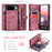 CASEME For Google Pixel 10 Pro / Google Pixel 10 Phone Cases  008 Leather Cover with Detachable Wallet and Strap - Red - 2