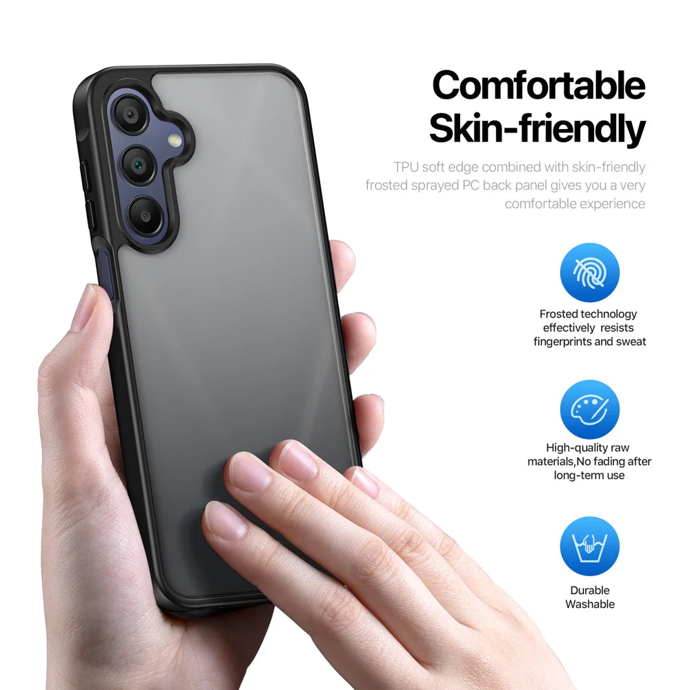 DUX DUCIS For Samsung Galaxy A18 5G /  M17 5G / F17 5G /  A17 5G / A17 4G / A26 5G / A16 5G / A16 4G Case  Yind Series Matte Anti-fingerprint TPU+PC Phone Back Cover - Black - 5