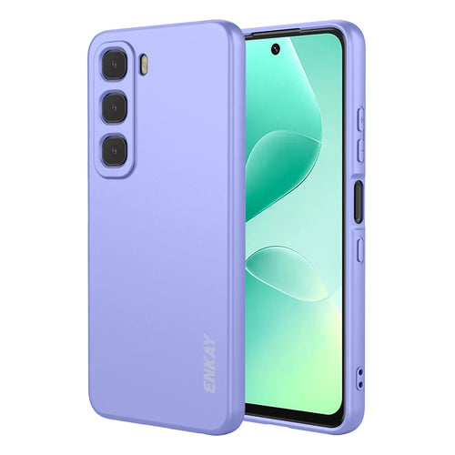 ENKAY HAT PRINCE For Infinix Hot 60i 4G / Infinix Hot 60 5G Silicone Case   Straight Edge Cell Phone Back Cover - Purple - 1
