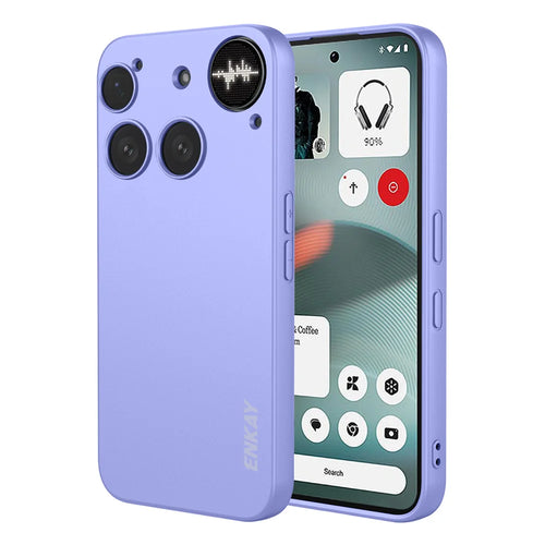 ENKAY HAT PRINCE For Nothing Phone (3) 5G Silicone Case   Straight Edge Cell Phone Back Cover - Purple - 1