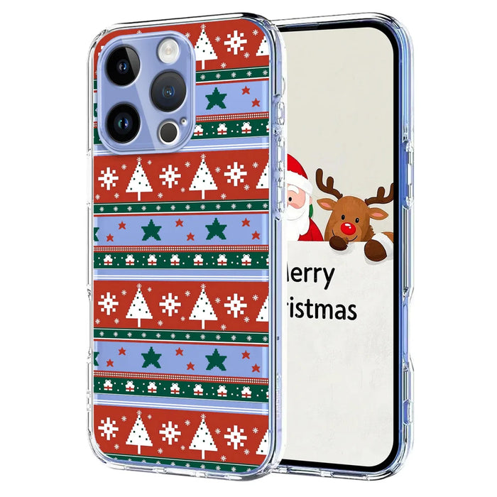 For iPhone 16 Pro Case Christmas Themed Pattern Printing TPU Phone Back Cover - Christmas Ribbons - 1