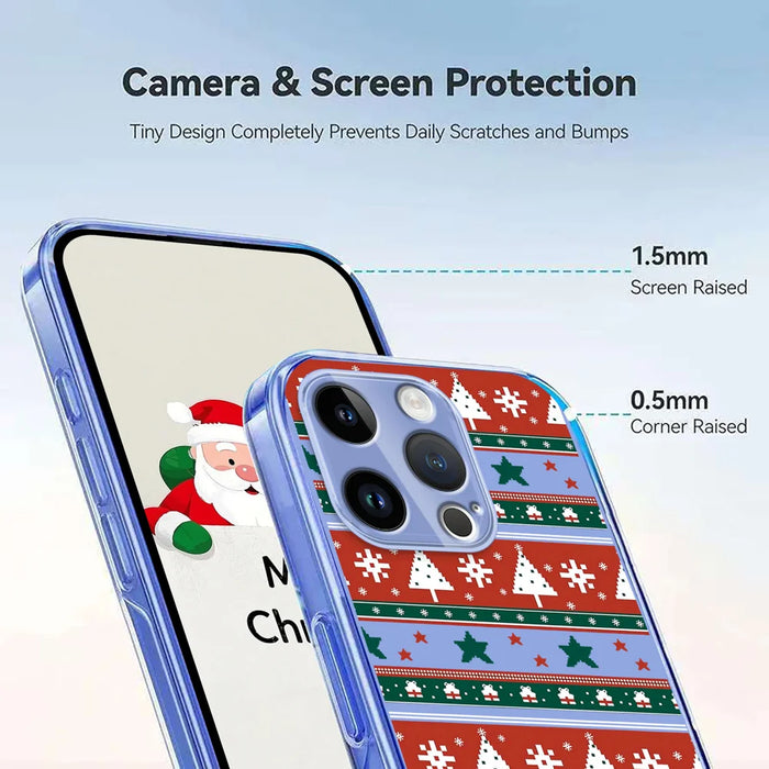 For iPhone 16 Pro Case Christmas Themed Pattern Printing TPU Phone Back Cover - Christmas Ribbons - 4