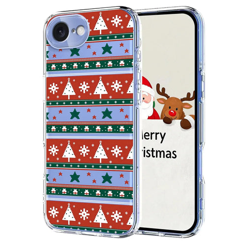For iPhone 17e / 16e Case Christmas Themed Pattern Printing TPU Phone Back Cover - Christmas Ribbons - 1