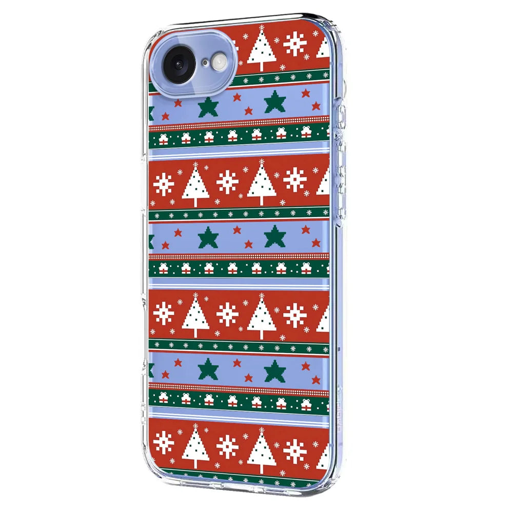 For iPhone 17e / 16e Case Christmas Themed Pattern Printing TPU Phone Back Cover - Christmas Ribbons - 2