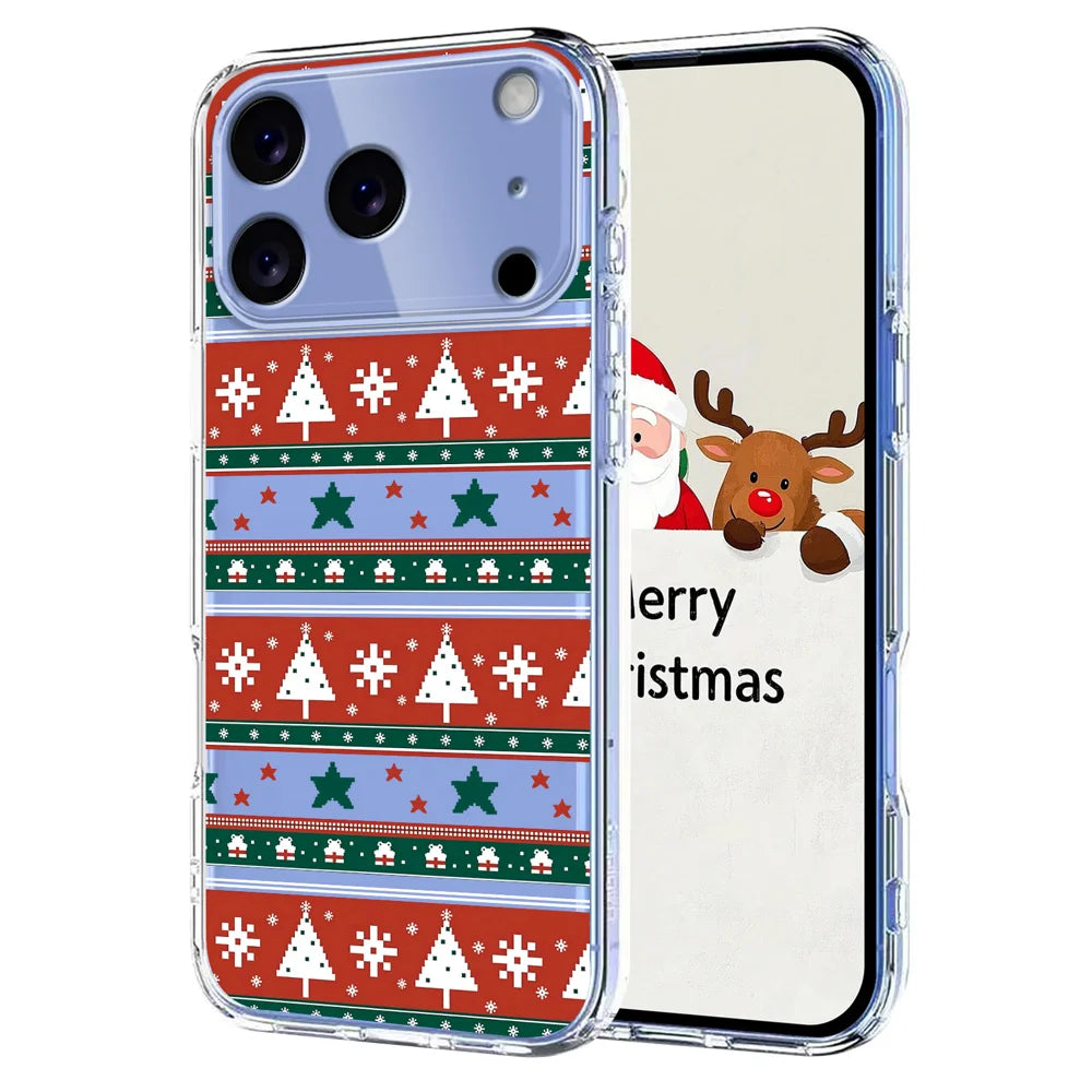 For iPhone 17 Pro Max Case Christmas Themed Pattern Printing TPU Phone Back Cover - Christmas Ribbons - 1