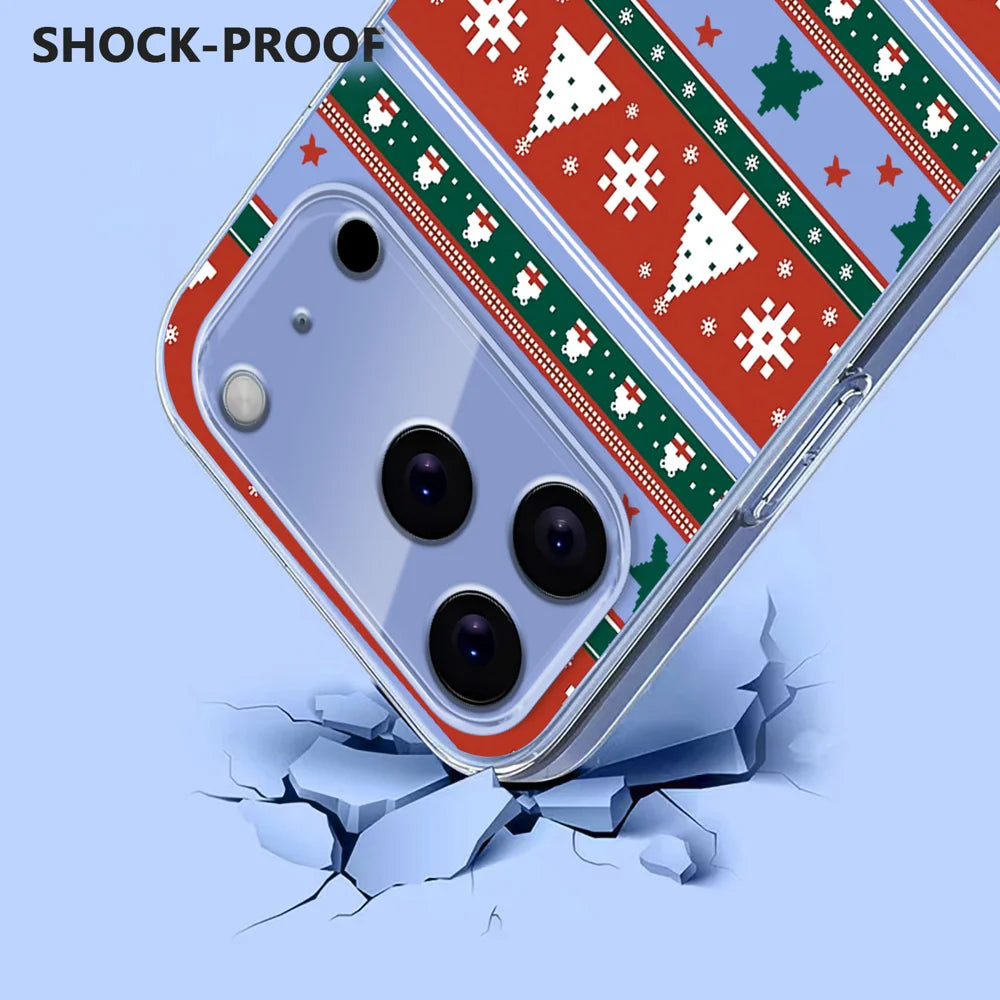 For iPhone 17 Pro Max Case Christmas Themed Pattern Printing TPU Phone Back Cover - Christmas Ribbons - 3