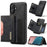 DG.MING M2 Series for iPhone 17 Case PU + PC + TPU Phone Cover Detachable Wallet - Black - 1