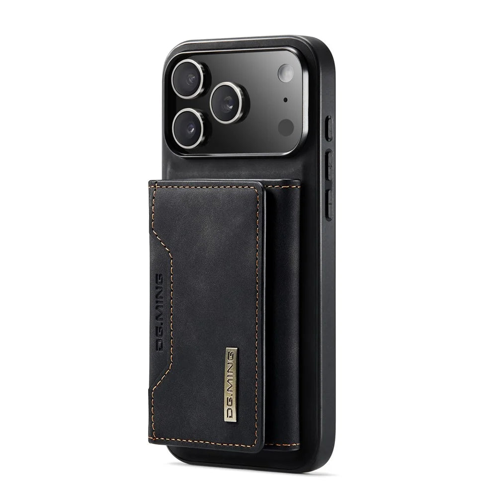 DG.MING M2 Series for iPhone 18 Pro Max / 17 Pro Max Case PU + PC + TPU Phone Cover Detachable Wallet - Black - 2