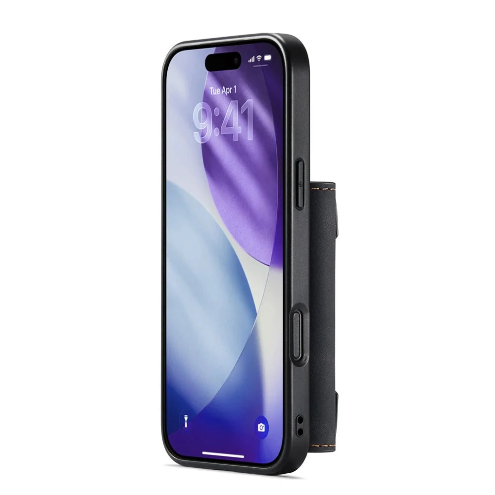 DG.MING M2 Series for iPhone 18 Pro Max / 17 Pro Max Case PU + PC + TPU Phone Cover Detachable Wallet - Black - 3