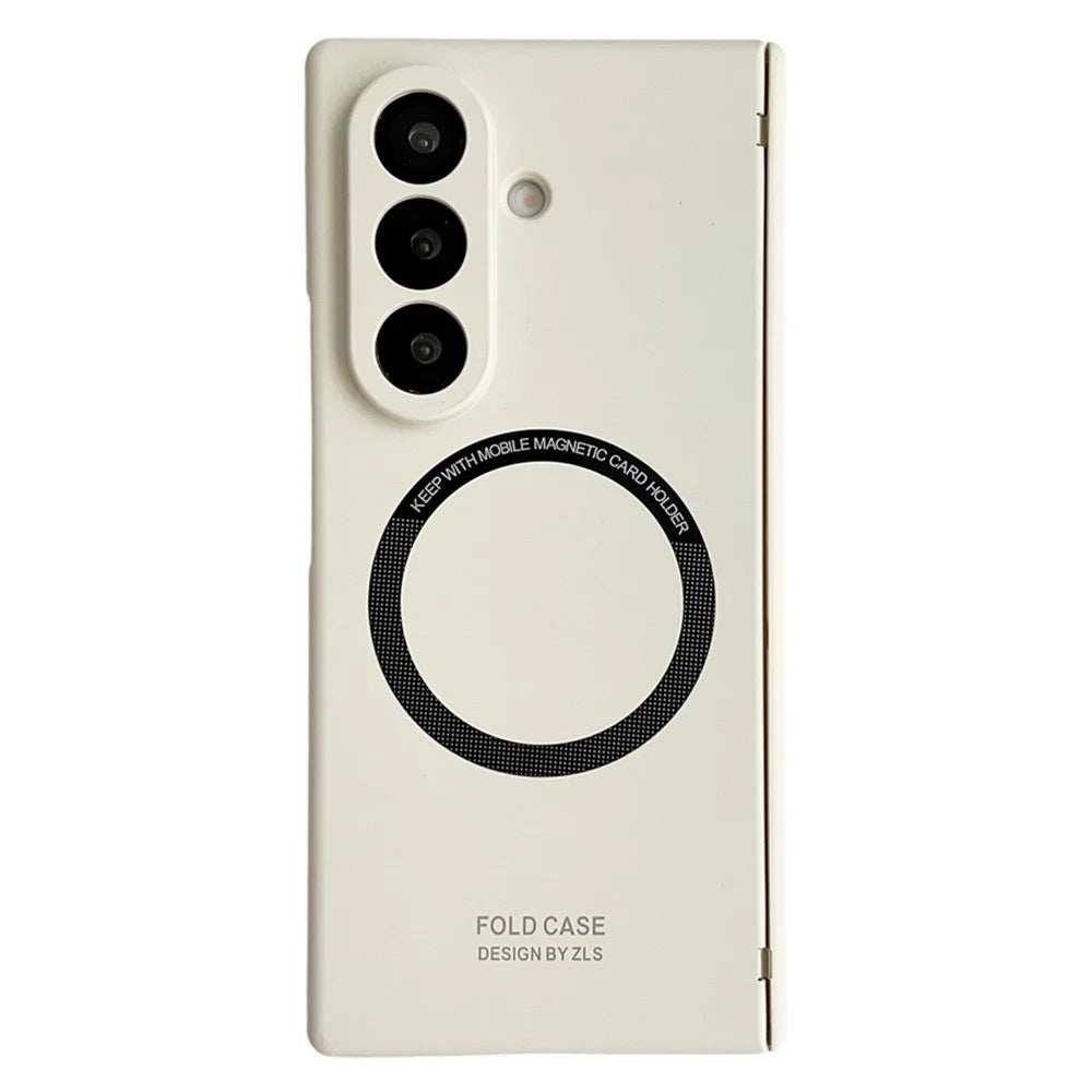For Samsung Galaxy Z Fold7 5G Case Hard PC Phone Cover Magnetic Case - White - 1