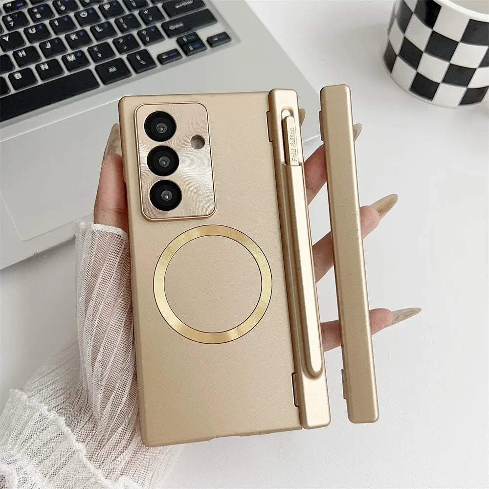 For Samsung Galaxy Z Fold7 5G Case Hard PC Phone Cover Magnetic Case - Champagne Gold - 2