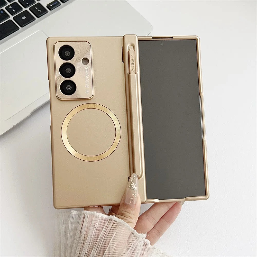 For Samsung Galaxy Z Fold7 5G Case Hard PC Phone Cover Magnetic Case - Champagne Gold - 3