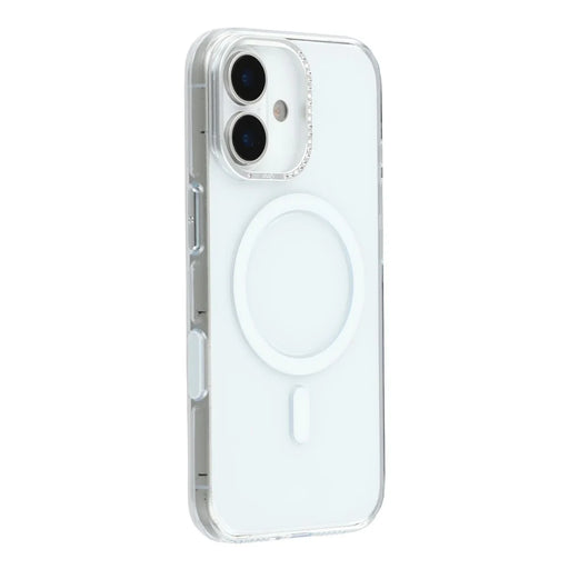 JAUCASE For iPhone 17 Magnetic Case Clear PC Phone Cover with Rhinestone Lens Frame  /  AI Button - 1