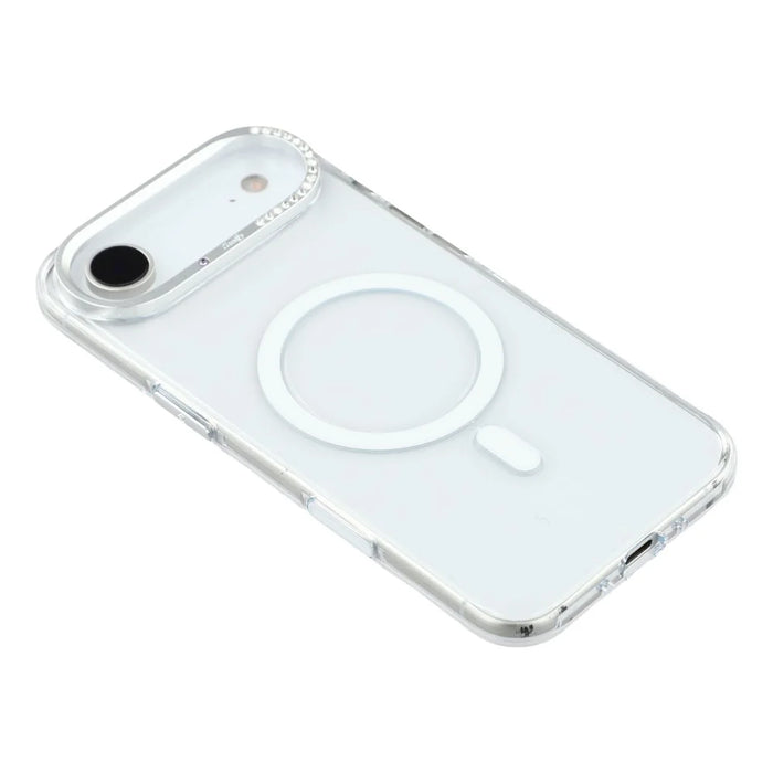JAUCASE For iPhone Air Magnetic Case Clear PC Phone Cover with Rhinestone Lens Frame  /  AI Button - 4
