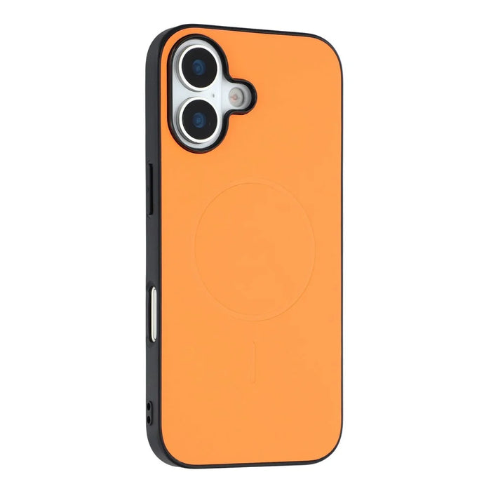 X-LEVEL For iPhone 17 Case Compatible with MagSafe PC + TPU + PU Phone Back Cover - Orange - 1