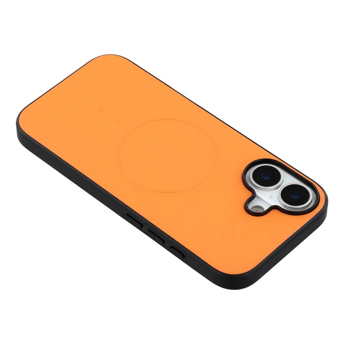 X-LEVEL For iPhone 17 Case Compatible with MagSafe PC + TPU + PU Phone Back Cover - Orange - 5