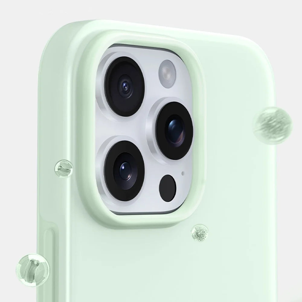 For iPhone 15 Pro Max Case Heat Dissipation Ice-Transparent Liquid Silicone + PC Phone Cover - Green - 4