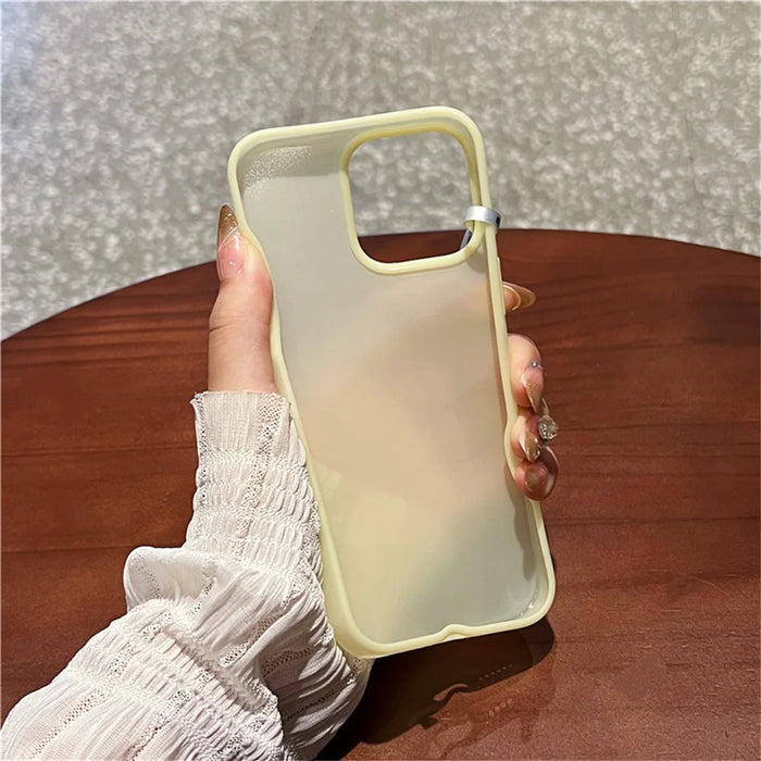 For iPhone 14 Pro Max Case Ice-Transparent Liquid Silicone + PC Phone Cover with Wrist Strap - Pink - 5