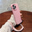 For iPhone 16 Pro Max Case Ice-Transparent Liquid Silicone + PC Phone Cover with Wrist Strap - Pink - 3