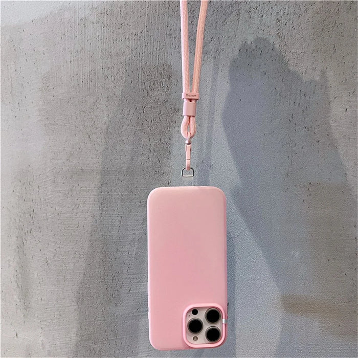 For iPhone 16 Pro Case Ice-Transparent Liquid Silicone + PC Phone Cover with Wrist Strap - Pink - 4