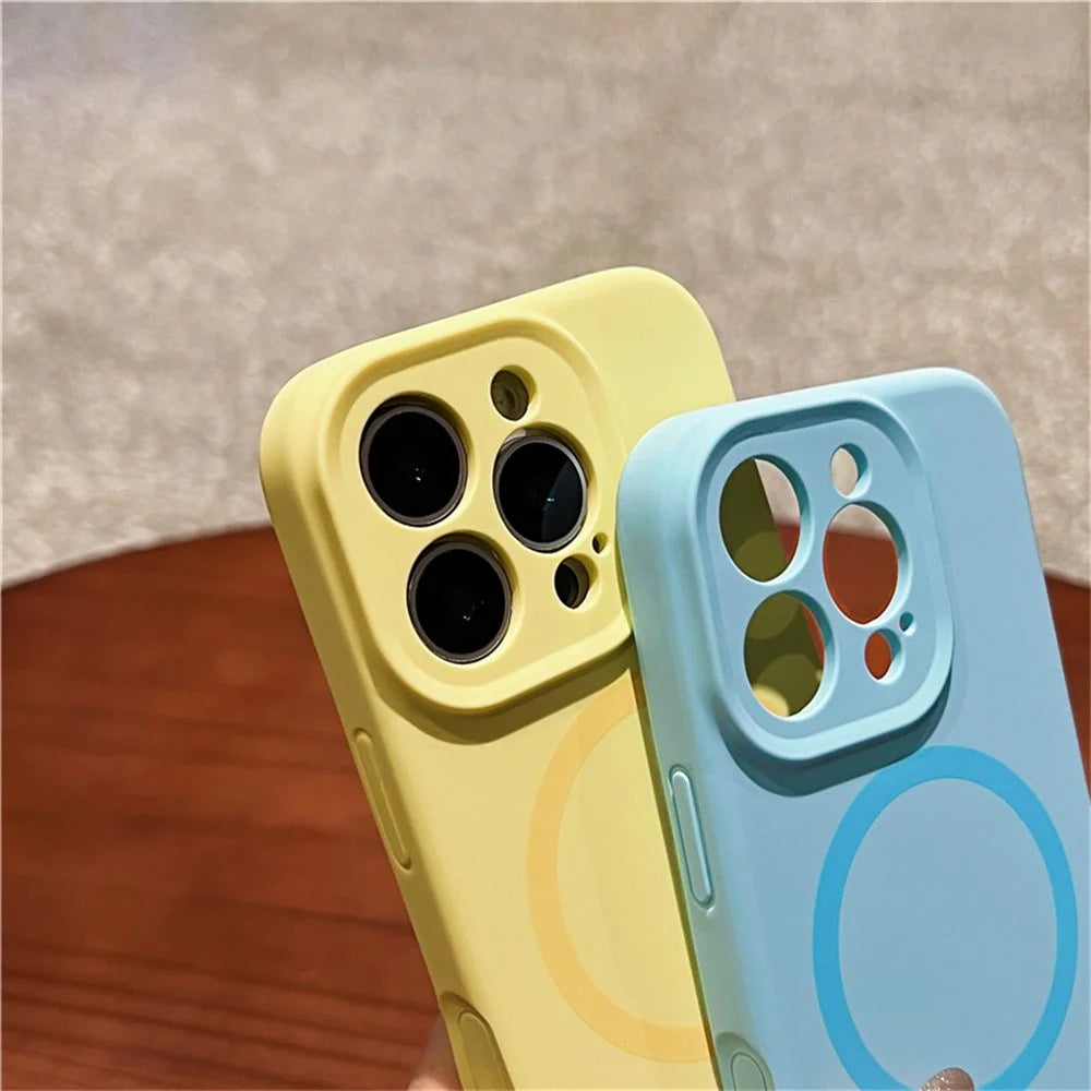 For iPhone 16 Pro Case Compatible with MagSafe Precise Cutouts Liquid Silicone + PC Phone Cover with Wrist Strap - Baby Blue - 4