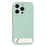 For iPhone 16 Pro Max Case with Kickstand Precise Cutouts Liquid Silicone + PC Phone Cover - Light Green - 1