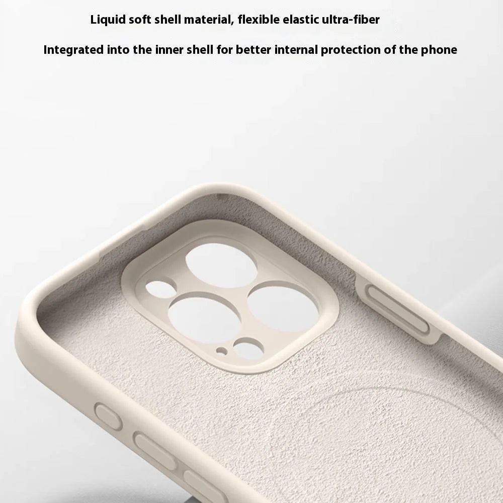 For iPhone 16 Pro Case Compatible with MagSafe Precise Cutouts Liquid Silicone + PC Phone Cover - Light Purple - 5