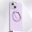 For iPhone 15 Case Rotating Kickstand Liquid Silicone + PC Phone Cover - Light Purple - 1