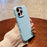 For iPhone 16 Pro Max Case Soft Microfiber Lining Liquid Silicone + PC Phone Cover - Ice Blue - 3