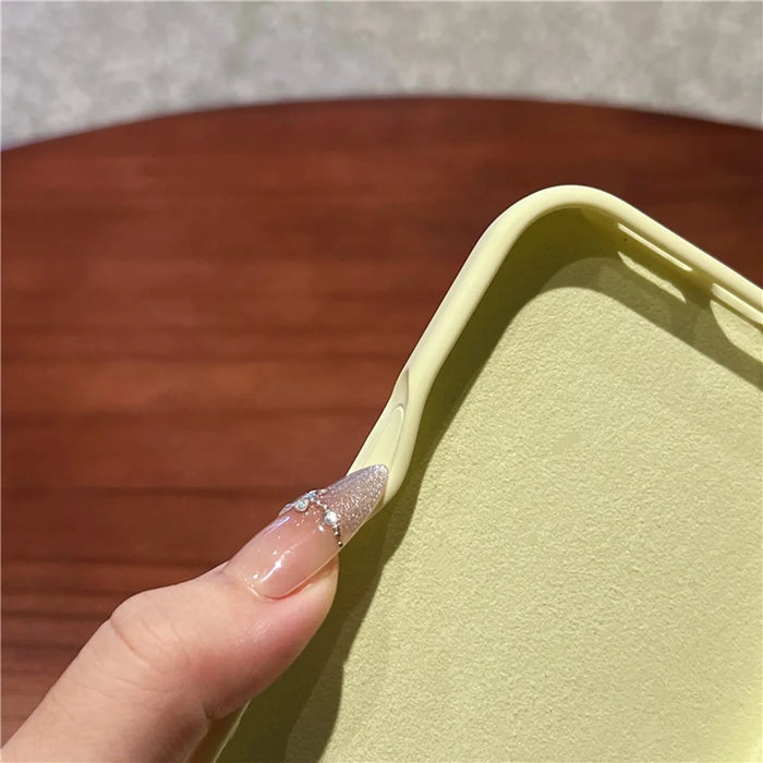 For iPhone 16 Pro Case Soft Microfiber Lining Liquid Silicone + PC Phone Cover - Ice Blue - 5