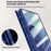 For Samsung Galaxy Z Fold7 5G Case Kickstand Hard PC Phone Cover with HD Tempered Glass Film - Blue - 3