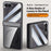 For Samsung Galaxy Z Flip7 5G Magnetic Case Hard PC + Acrylic Phone Cover with HD Rear Small Screen Protector - Black - 3