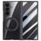 For Samsung Galaxy Z Fold7 5G Case Magnetic Case Kickstand Electroplated PC Phone Cover with Screen Protector - Black - 1