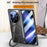 For vivo X Fold5 5G Magnetic Case Kickstand Electroplated PC Phone Cover with Screen Protector - Black - 3