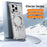Glacier Series for iPhone 15 Pro Bumper Case Rotating Kickstand Metal Phone Cover Compatible with MagSafe - Silver - 2