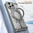Glacier Series for iPhone 15 Pro Bumper Case Rotating Kickstand Metal Phone Cover Compatible with MagSafe - Silver - 7