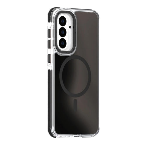 For Samsung Galaxy A56 5G Magnetic Case Cute Fluorescent Design TPU Acrylic Phone Back Cover - Black - 1