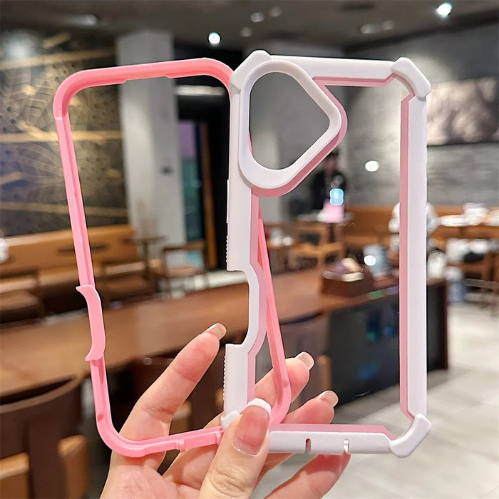 For iPhone 17 Case Clear Detachable 2 in 1 Shockproof TPU + PC Phone Back Cover - Pink - 6