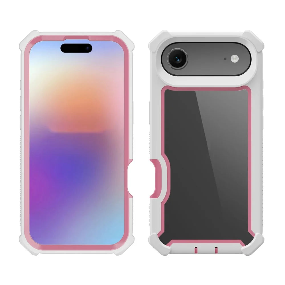 For iPhone Air Case Clear Detachable 2 in 1 Shockproof TPU + PC Phone Back Cover - Pink - 2
