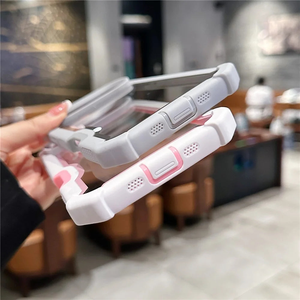 For iPhone Air Case Clear Detachable 2 in 1 Shockproof TPU + PC Phone Back Cover - Pink - 6