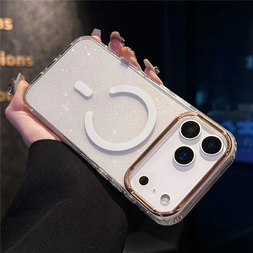 For iPhone 17 Pro Case Compatible with MagSafe PC + TPU + Acrylic Anti-Drop IMD Phone Cover - White - 1