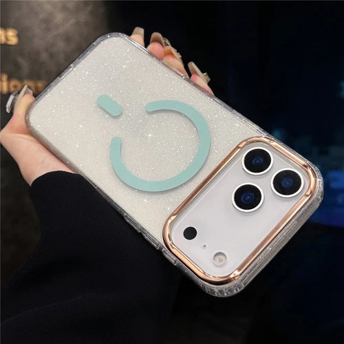 For iPhone 17 Pro Max Case Compatible with MagSafe PC + TPU + Acrylic Anti-Drop IMD Phone Cover - Green - 1